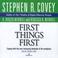 Cover of: First Things First