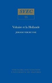 Cover of: Voltaire et la Hollande by Jeroom Vercruysse