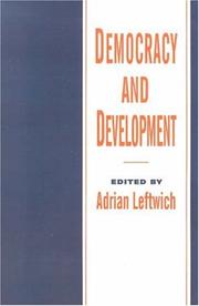 Cover of: Democracy and Development by Adrian Leftwich