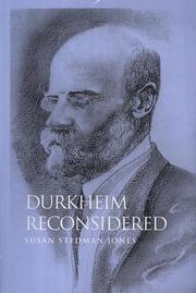 Cover of: Durkheim Reconsidered by Susan Stedman Jones, Susan Stedman Jones