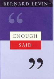 Cover of: ENOUGH SAID. | 