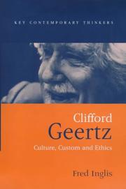Cover of: Clifford Geertz by Fred Inglis
