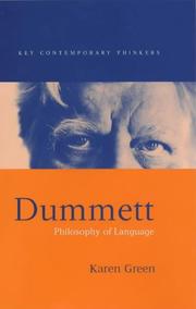 Cover of: Dummett: philosophy of language