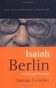Cover of: Isaiah Berlin by George Crowder