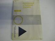 Cover of: Functions of a complex variable