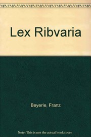 Cover of: Lex Ribvaria