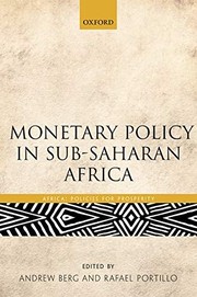 Monetary Policy in Sub-Saharan Africa by Andrew Berg, Rafael Portillo
