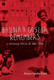 Cover of: Hannah Goslar Remembers