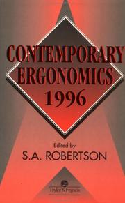 Cover of: Contemporary Ergonomics 1996 (Contemporary Ergonomics) by S. Robertson