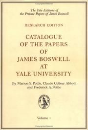 Cover of: Catalogue of the papers of James Boswell at Yale University: For the greater part formerly the collection of Lieut.-Colonel Ralph Heyward Isham