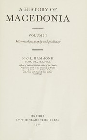 Cover of: A history of Macedonia by N. G. L. Hammond