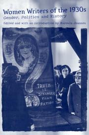 Women Writers of the 1930s: Gender, Politics and History by Maroula Joannou