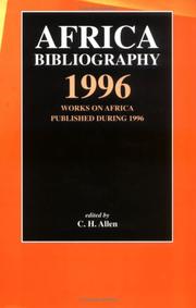 Cover of: Africa Bibliography 1996