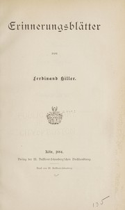 Erinnerungsblätter by Ferdinand Hiller