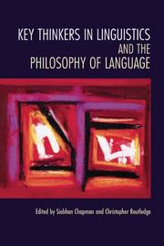 Cover of: Key thinkers in linguistics and the philosophy of language by edited by Siobhan Chapman & Christopher Routledge.