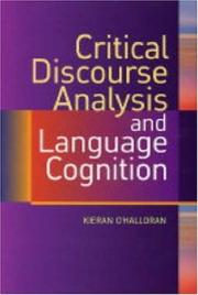 Cover of: Critical Discourse Analysis and Language Cognition by Kieran O'Halloran