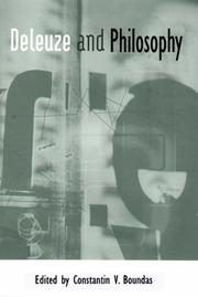 Cover of: Deleuze and Philosophy by Constantin V. Boundas