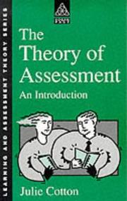 Cover of: The theory of assessment: an introduction