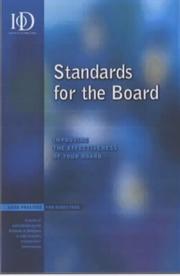 Cover of: Standards for the Board