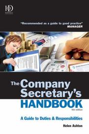 Cover of: The Company Secretary's Handbook: A Guide to Duties and Responsibilities
