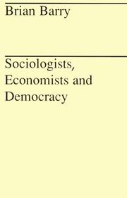 Cover of: Sociologists, Economists, and Democracy