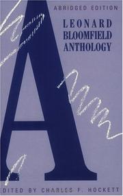 Cover of: A Leonard Bloomfield anthology