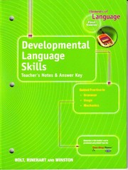 Cover of: Developmental Language Skills by Rinehart and Winston Holt