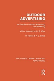 Cover of: Outdoor Advertising (RLE Advertising) by Richard Nelson, Anthony Sykes