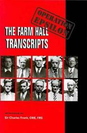 Cover of: Operation Epsilon: the Farm Hall transcripts