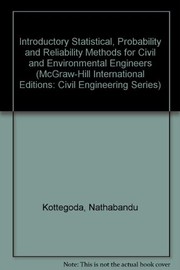 Cover of: Introductory Statistical, Probability and Reliability Methods for Civil and Environmental Engineers