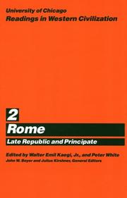 Cover of: University of Chicago Readings in Western Civilization, Volume 2: Rome: Late Republic and Principate (Readings in Western Civilization)