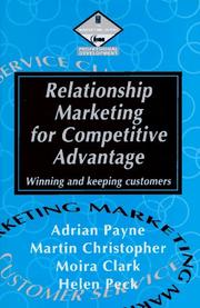 Cover of: Relationship marketing for competitive advantage: winning and keeping customers