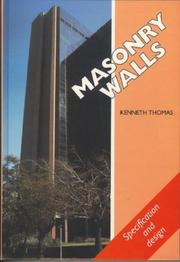 Cover of: Masonry walls: specification and design