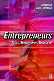 Cover of: Entrepreneurs: talent, temperament, technique