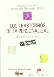 Cover of: Los trastornos de la personalidad: Modelos y tratamiento
