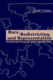 Cover of: Race, Redistricting, and Representation by David T. Canon