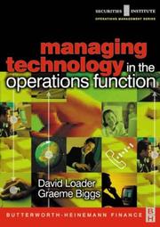 Cover of: Managing Technology in the Operations Function (Securities Institute Global Capital Markets Series) (Securities Institute Operations Management)