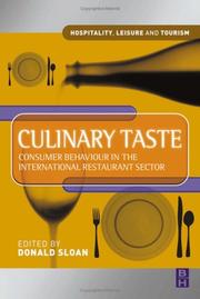 Cover of: Culinary taste: consumer behaviour in the international restaurant sector