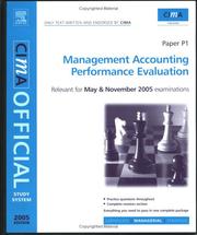 Cover of: CIMA Study System 05: Performance Evaluation: For May and November 2005 Exams (Cima Study Systems Managerial Level 2005)