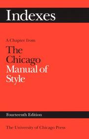 Cover of: Indexes: A Chapter from The Chicago Manual of Style