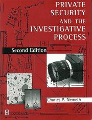 Cover of: Private security and the investigative process