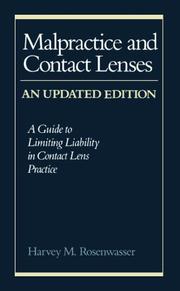 Cover of: Malpractice and contact lenses by Harvey M. Rosenwasser