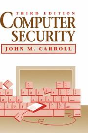Cover of: Computer security by John Millar Carroll