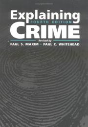 Cover of: Explaining crime