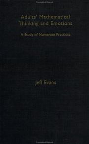 Cover of: Adults Mathematical Thinking and Emotions by Jeff Evans