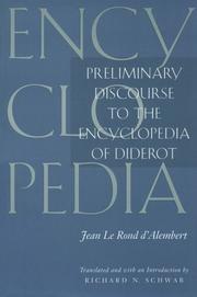 Cover of: Preliminary discourse to the Encyclopedia of Diderot