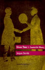 Cover of: Given Time by Jacques Derrida