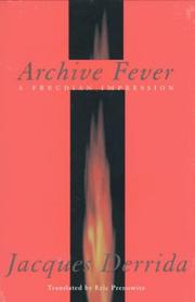 Cover of: Archive Fever: A Freudian Impression (Religion and Postmodernism Series)