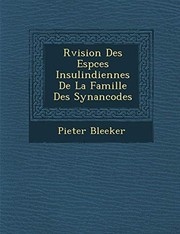 Cover of: Rvision Des Espces Insulindiennes De La Famille Des Synancodes