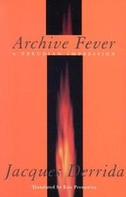 Cover of: Archive Fever by Jacques Derrida